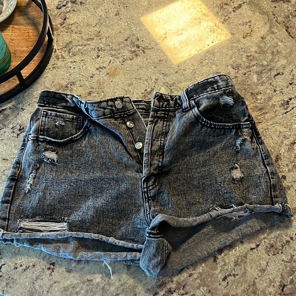 Wild Fable Distressed Black Denim Shorts Size 12